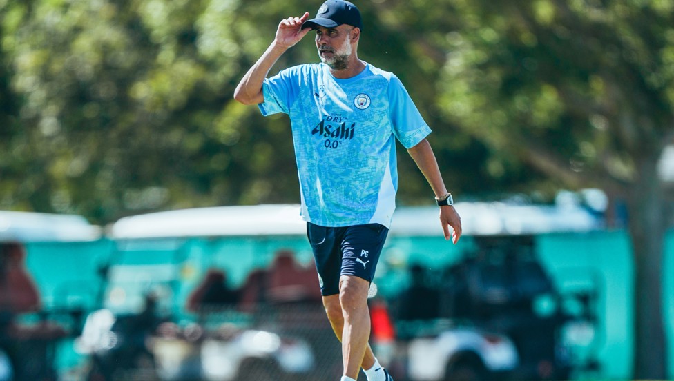 THINKING CAP ON: The boss planning out his line-up for tomorrow...