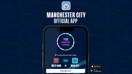 How to follow West Ham v City on our official app