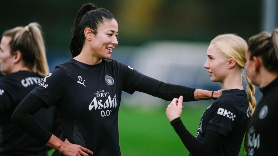 IT'S GOOD TO TALK: Leila Ouahabi chats over things with Laura Blindkilde Brown.