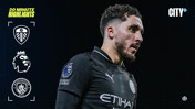 Graphic for 20-minute highlights featuring logos of Leeds United and Manchester City, Premier League logo, and a player in Manchester City kit.
