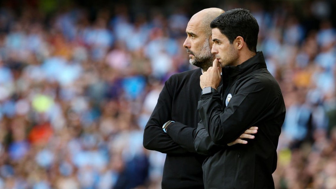 IN TANDEM: Pep Guardiola and Mikel Arteta deep in thought.