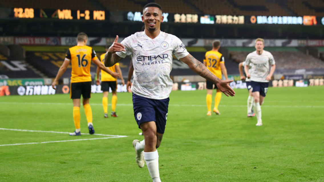 BRAZILIANT! Gabriel Jesus celebrates sealing the deal for City with his injury time strike