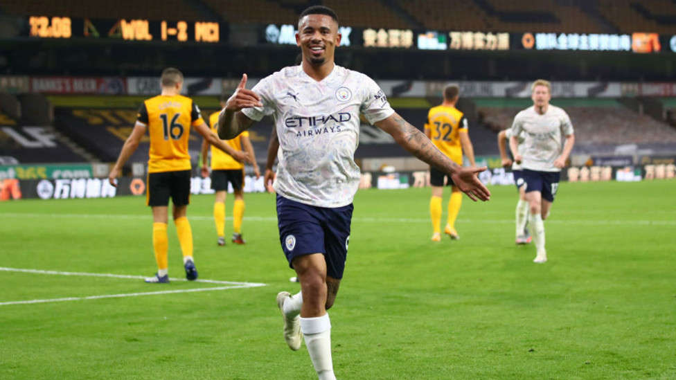 BRAZILIANT! Gabriel Jesus celebrates sealing the deal for City with his injury time strike