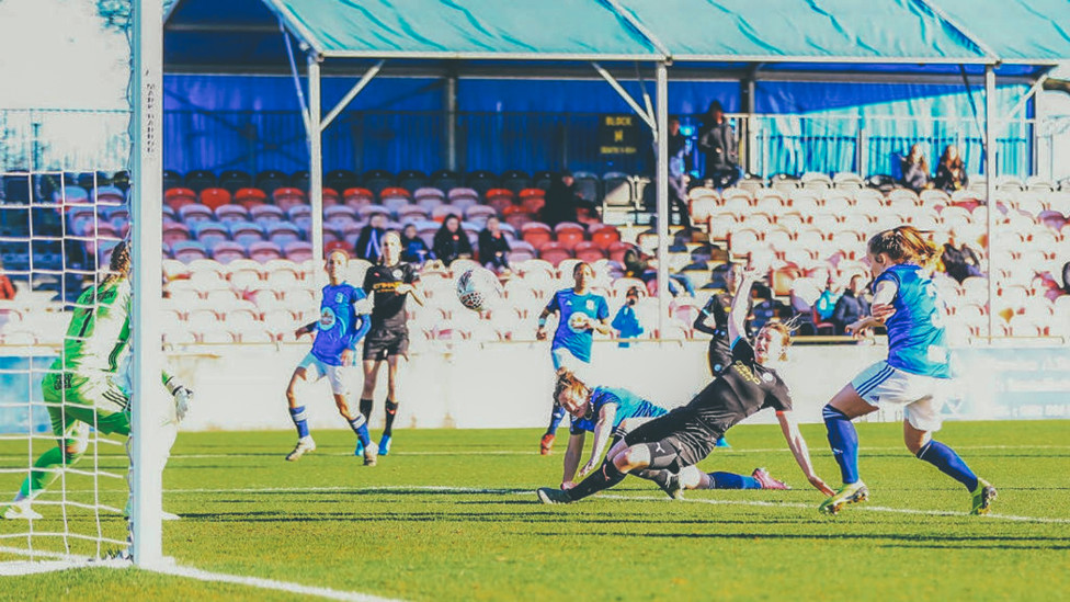 OFF THE MARK : White grabbed her first City goal against Birmingham in the Continental Cup back in November 2019