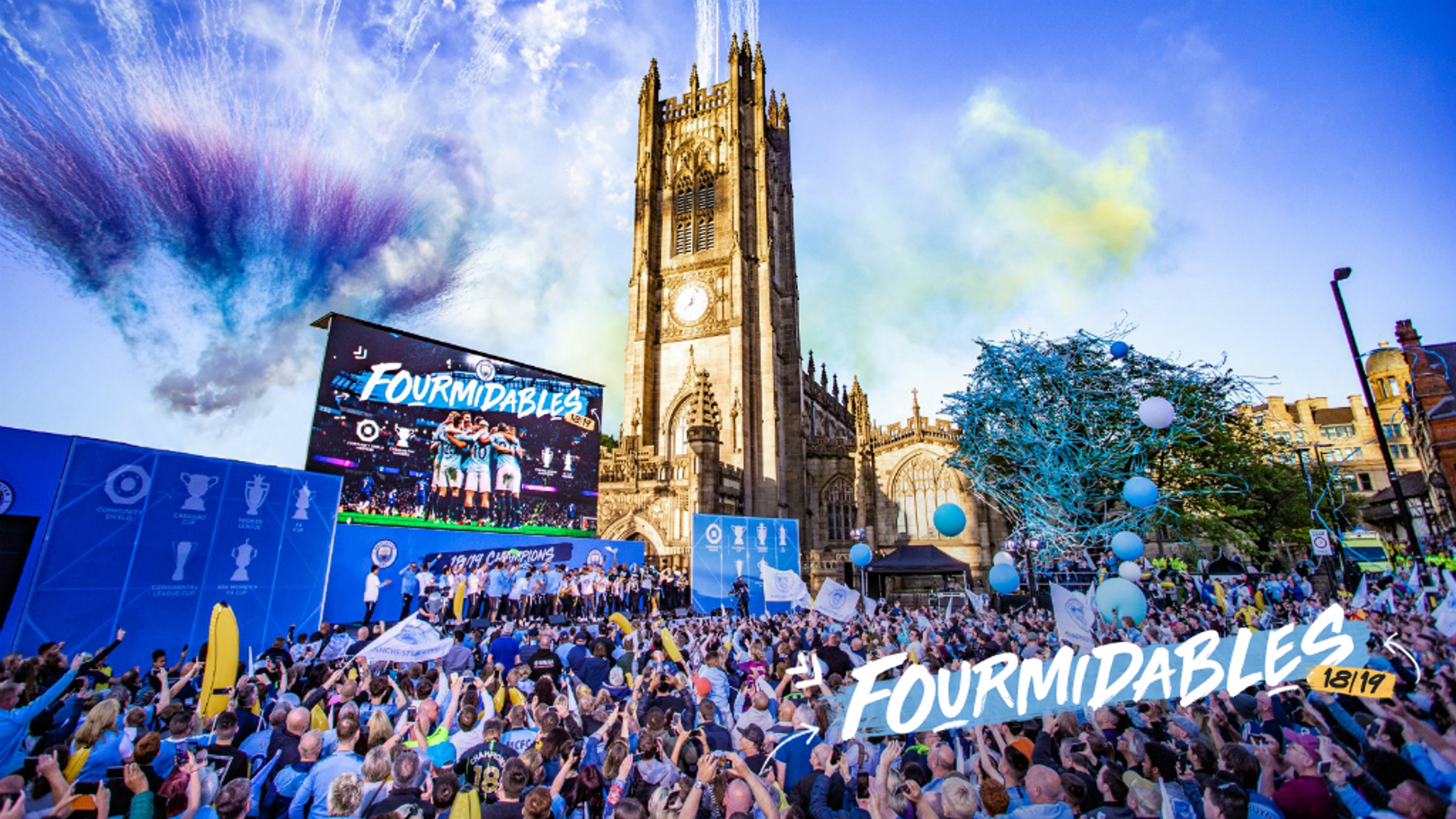 Manchester turns blue for champions parade