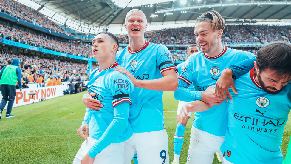 DERBY DAY : Phil Foden and Erling Haaland were the hat-trick heroes in our most recent Manchester derby victory