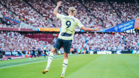 CELEBRATE: Haaland enjoyed his second goal of the game!