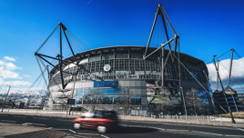 BLUE SKY THINKING: An eye-catching external shot of the Etihad