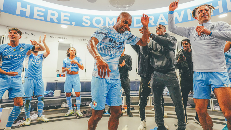 LINCHPIN : The whole squad join in with the Brazilian
