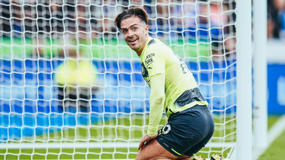 WING WIZARD : Jack Grealish on his knees after feeling he was brought down unfairly