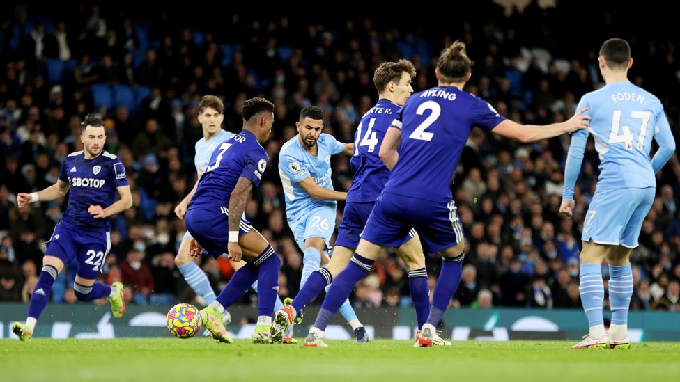 MAGICAL MAHREZ : A lovely finish from Riyad, guiding it past a helpless Meslier. 