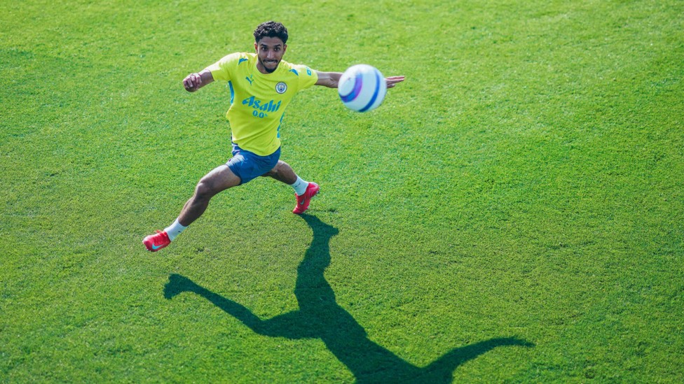 READY TO STRIKE  : Omar Marmoush lines up a shot. 