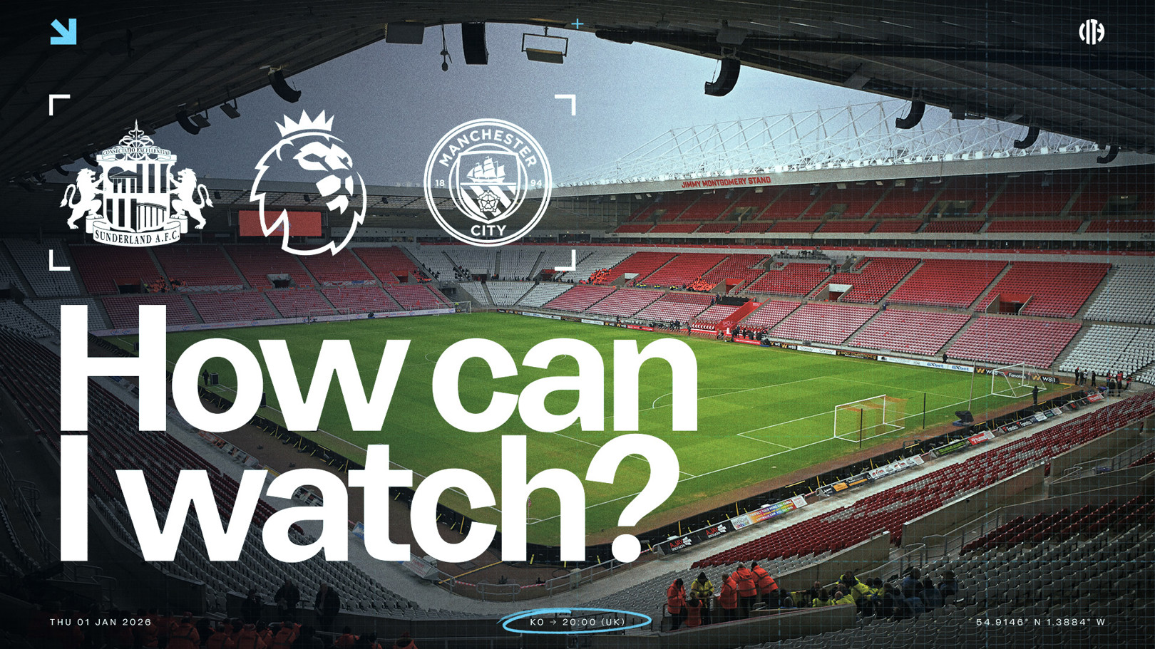 How can I watch Sunderland v City on TV?