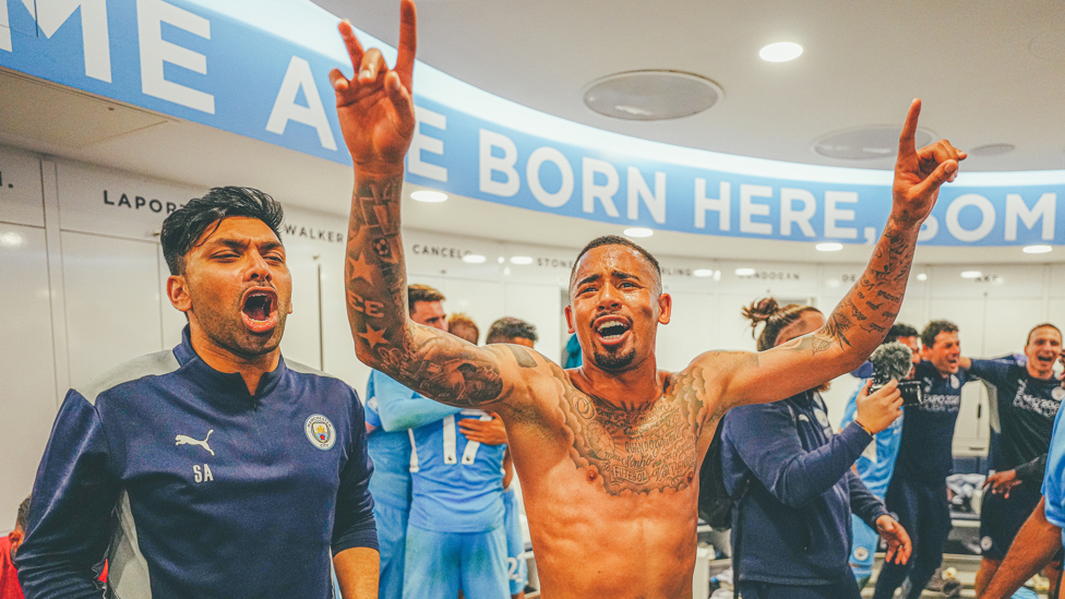 GIVE US A SONG : Gabriel Jesus belts out a tune