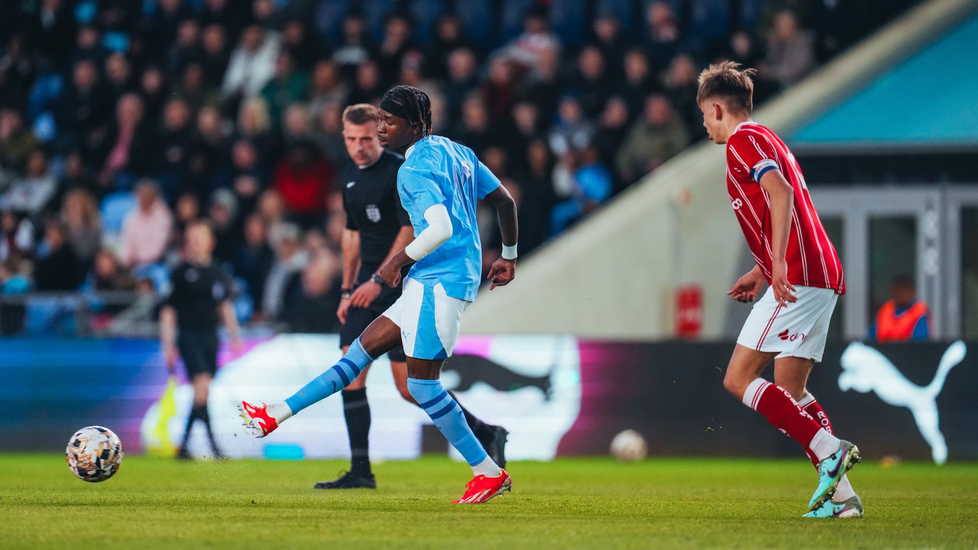 WING WIZARD: Joel Ndala looks to get City motoring.