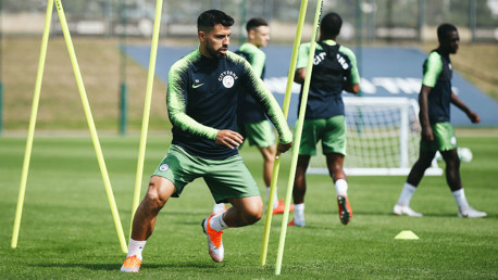 POWER SERGE: Kun is at full throttle as he builds up for Sunday's league opener