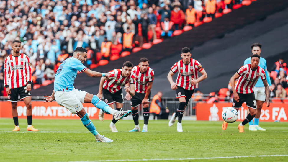 THE OPENER : Riyad Mahrez puts City in front from the penalty spot.