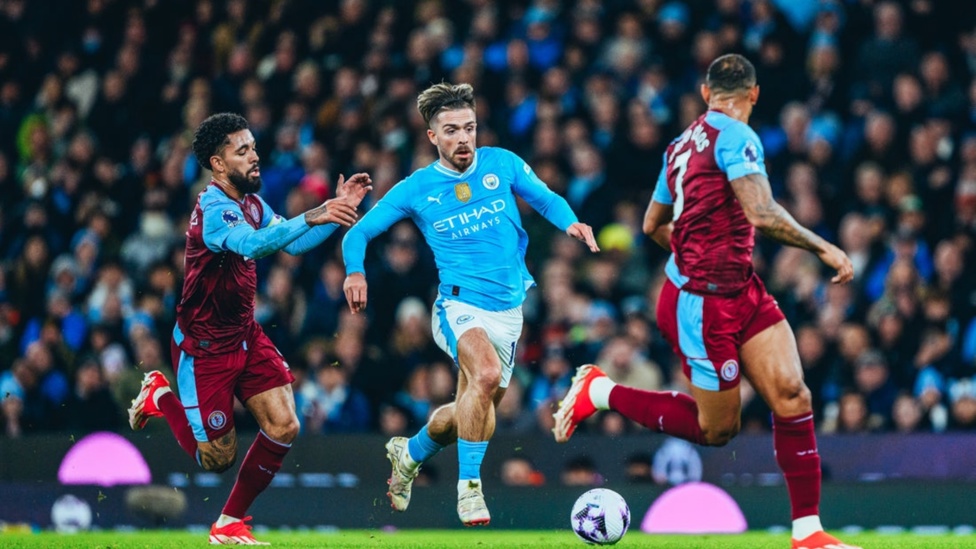 JOSTLING JACK: Grealish driving through the gears