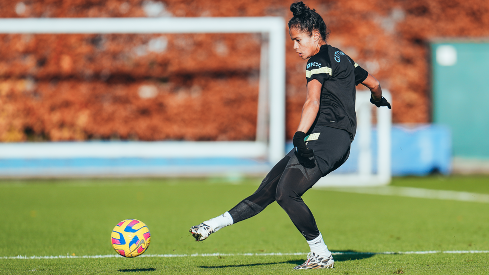 PASS MASTER: Mary Fowler pings in a low through ball