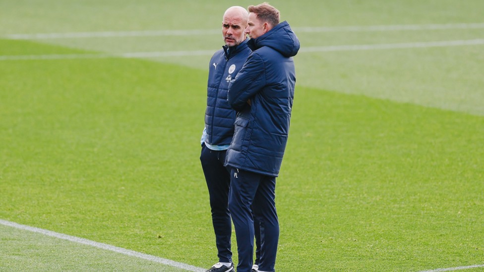 WATCHING BRIEF: Manager Pep Guardiola and assistant coach Pepijn Lijnders share their thoughts.