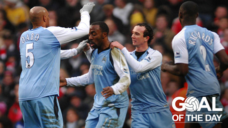 DAZ-ZLING: Darius Vassell celebrates his leveller against Southampton in 2007