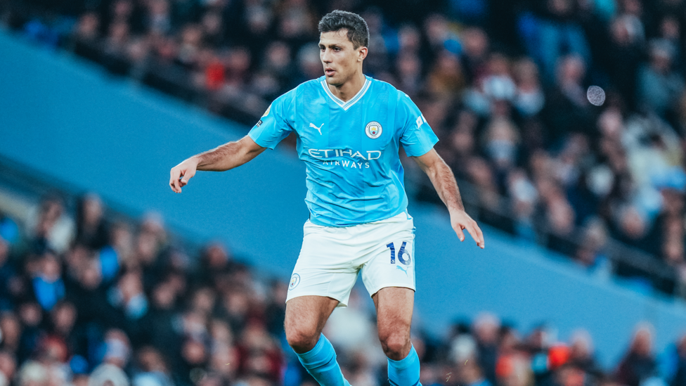 ROLLS ROYCE: Rodri keeping the play moving in the midfield