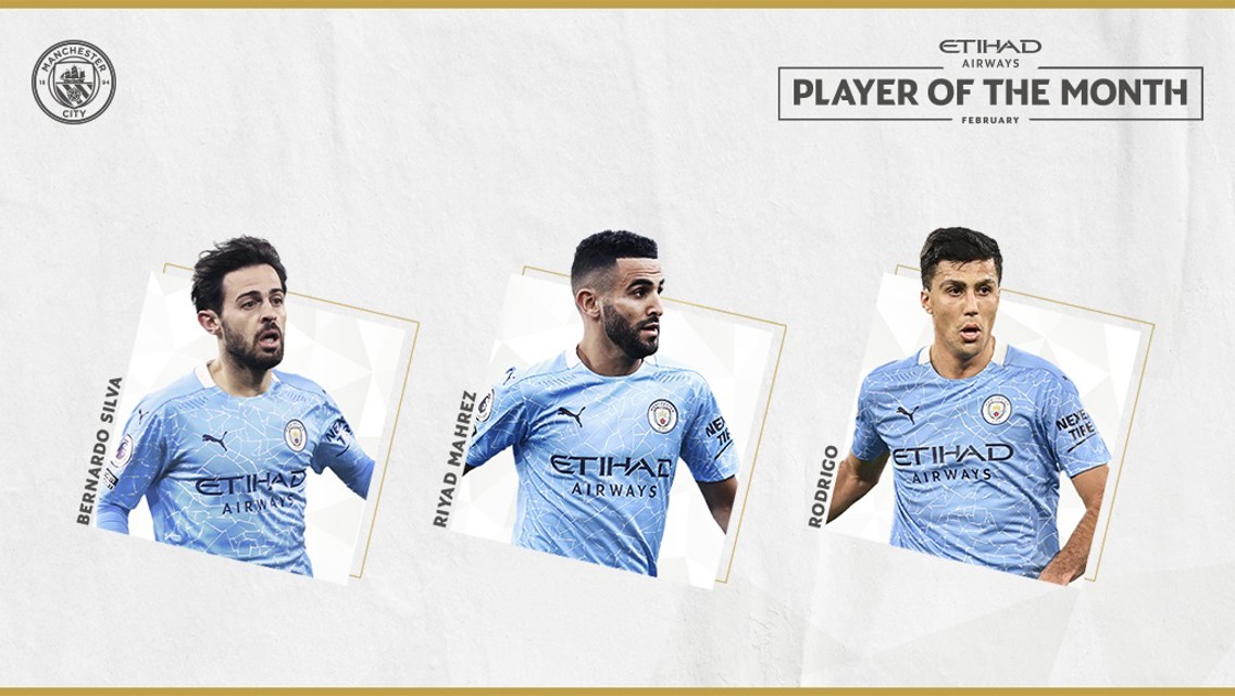 Etihad นักเตะยอดเยี่ยมประจำเดือน: 3 ผู้เข้าชิงเดือนกุมภาพันธ์