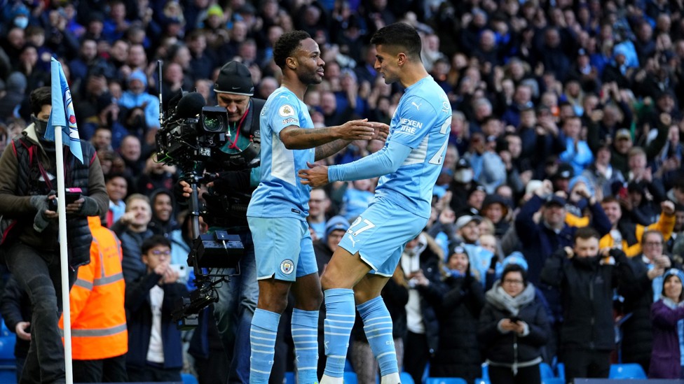 LINK UP : A gorgeous pass from Joao set up Raheem's opener