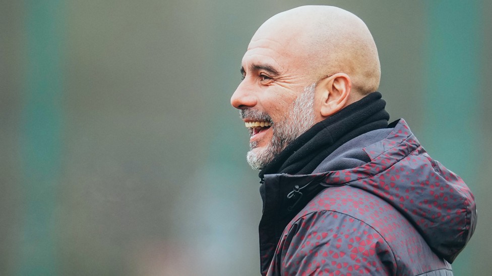 POSITIVE PEP : Pep Guardiola basks in the glow of 10 wins in a row for his City side