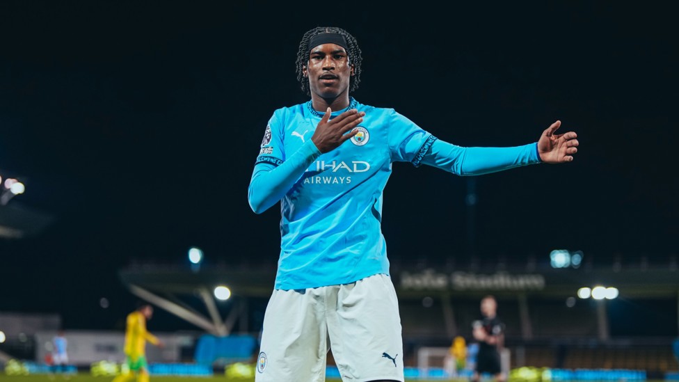 STEPPING UP  : Aged 16 at the time, Reigan Heskey played up in the EDS squad and only went and scored his first PL2 hat-trick against Norwich!