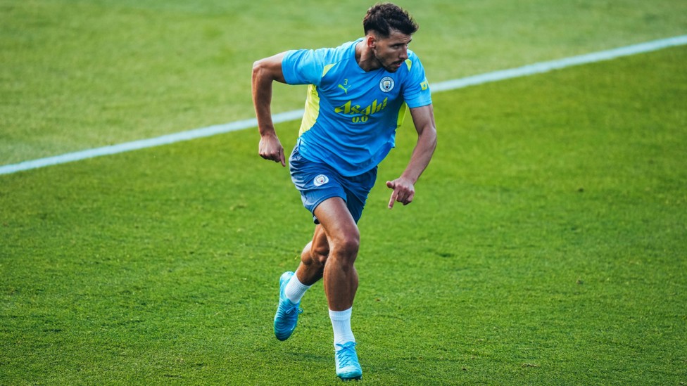 DYNAMIC DIAS : Ruben Dias putting in the hard yards ahead of Arsenal clash