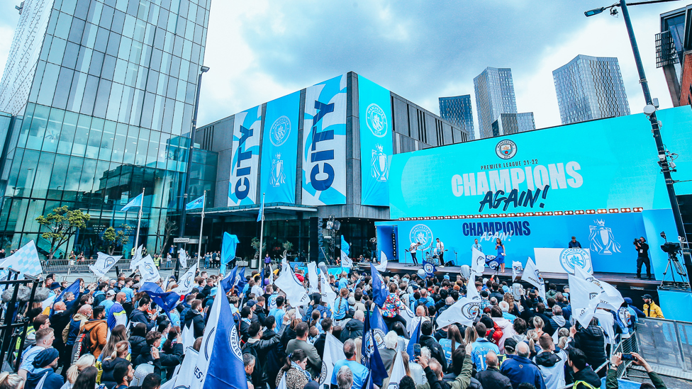 FANFARE: City fans streamed into the city centre to salute our title winners