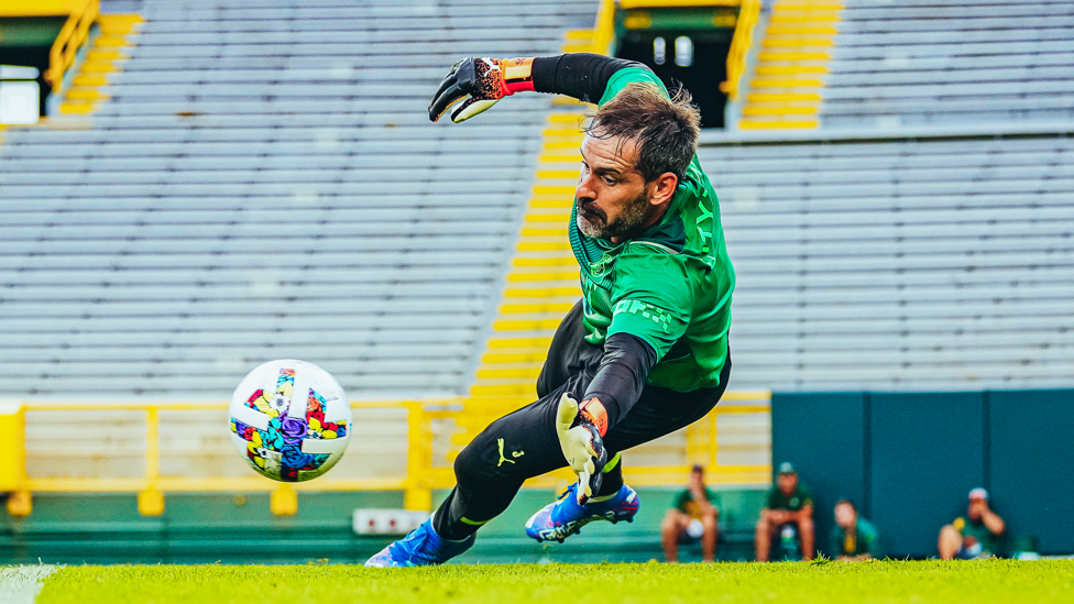 DOWN LOW : Scott Carson in the thick of the action