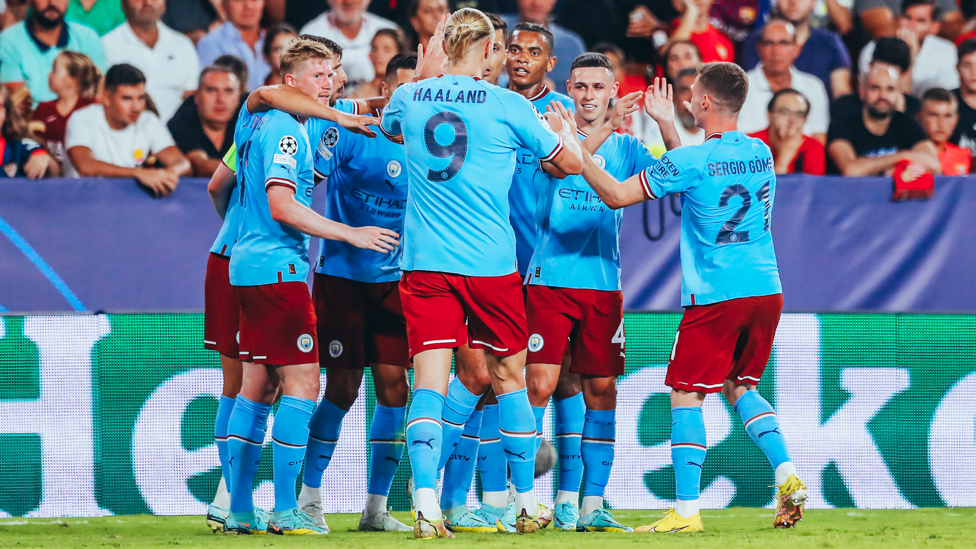 ONE OF OUR OWN : Foden feels the love from the players!