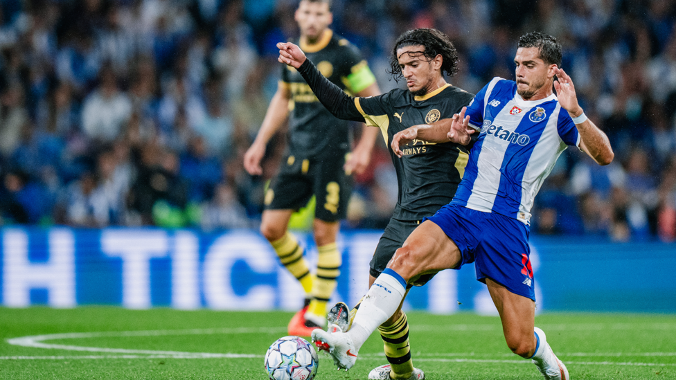 BOUADDI BATTLE : Plenty of endeavour in midfield.