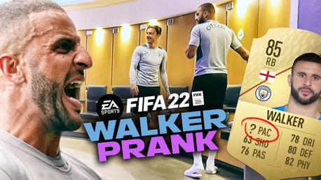 Kyle Walker FIFA22 ratings prank!