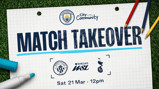 Promotional image for Manchester City's Match Takeover against Tottenham Hotspur in the Barclays WSL on Sat 21 Mar at 12pm.