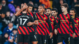 CENTRE OF ATTENTION: Rodri feels the love after his goal.