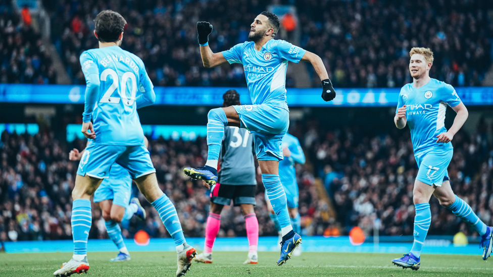 OUTFOXED : Mahrez comes back to haunt his former club, Leicester, in December 2021
