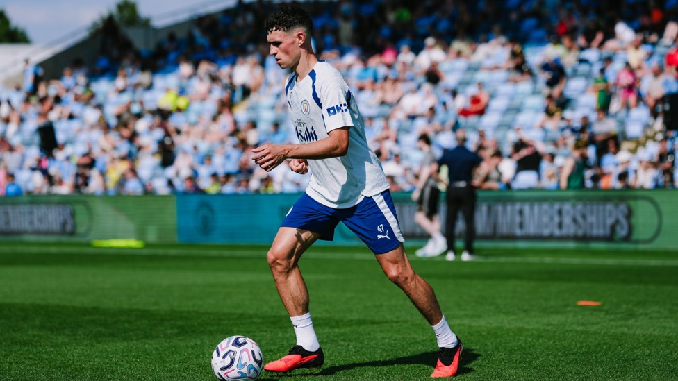 HARD AT WORK : Phil Foden on the ball.