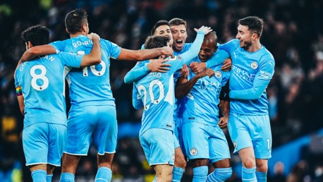 ALL SMILES: Fernandinho feels the love after scoring a late second goal.