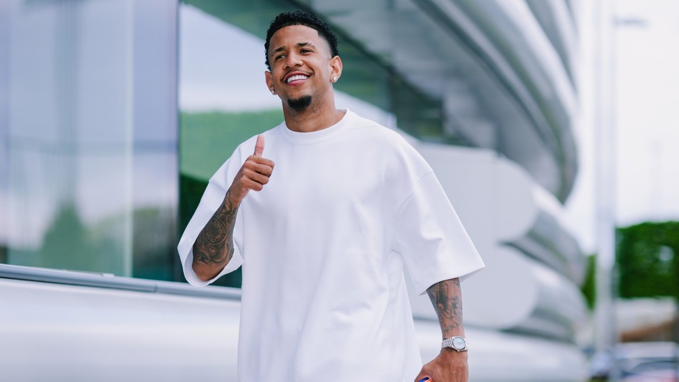 THUMBS UP : Savinho is excited to get to training. 