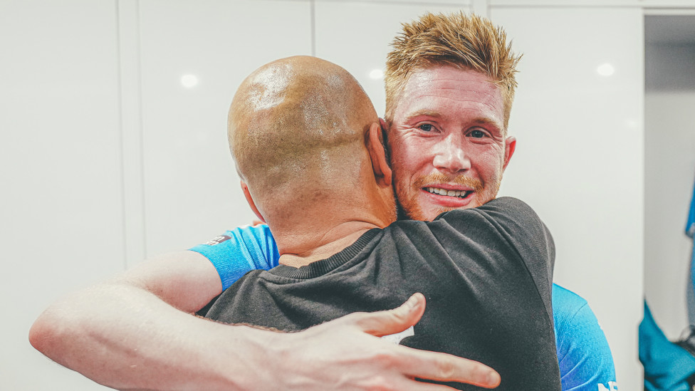 PURE JOY : Pep & De Bruyne share a moment
