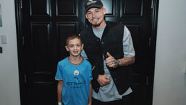 Image of Kalvin Phillips meeting fan on Platinum Experience hospitality package