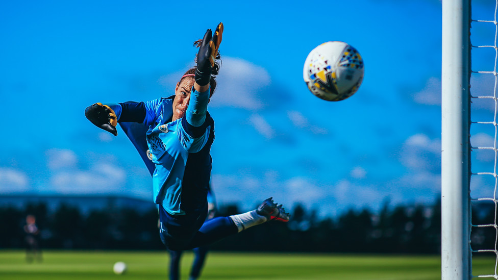 HIGH FLYER : Having played 82 times for England, KB stands as her country's second highest capped goalkeeper