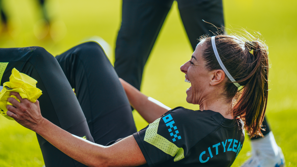 ALL SMILES: Vicky Losada enjoys a light hearted moment