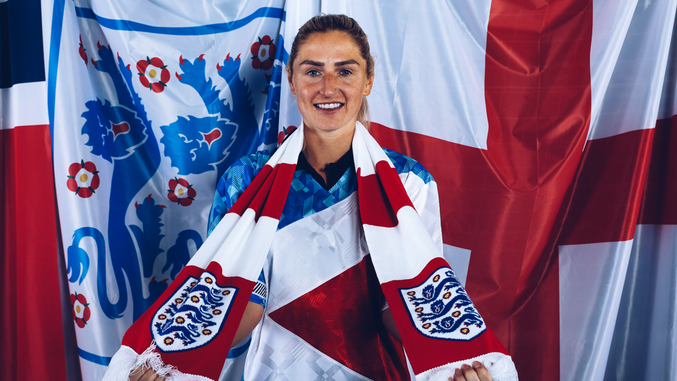 FLAG DAY: Laura Coombs is another City star full of Euros excitement