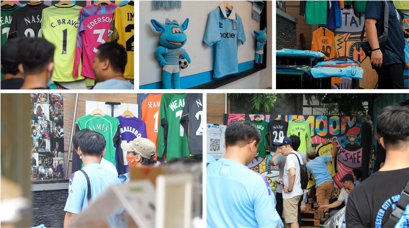 PAMERAN JERSEY: Beberapa Jersey koleksi dari para penggemar City