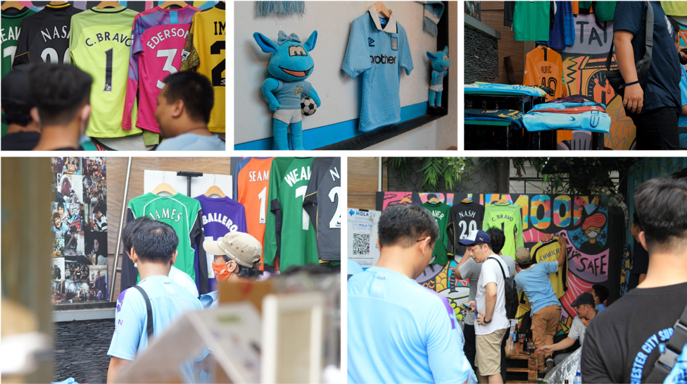 PAMERAN JERSEY: Beberapa Jersey koleksi dari para penggemar City