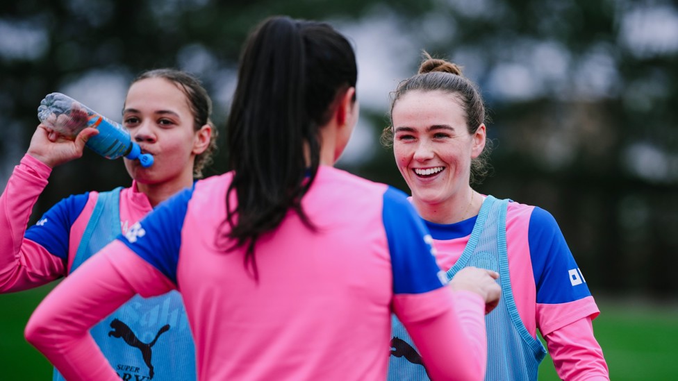 NO LAUGHING MATTER: Grace Clinton, Iman Beney and Leila Ouahabi share a joke 